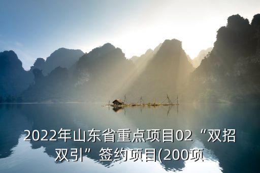 2022年山东省重点项目02“双招双引”签约项目(200项