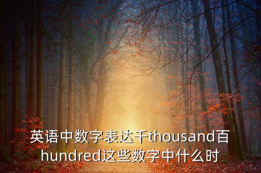 英语中数字表达千thousand百hundred这些数字中什么时