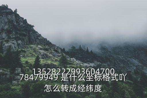 1352822299360470078479949 是什么坐标格式吖怎么转成经纬度