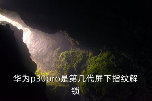 华为p30pro是第几代屏下指纹解锁