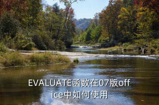 evaluate函数在07版office中如何使用