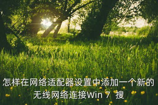 怎样在网络适配器设置中添加一个新的无线网络连接win 7  搜