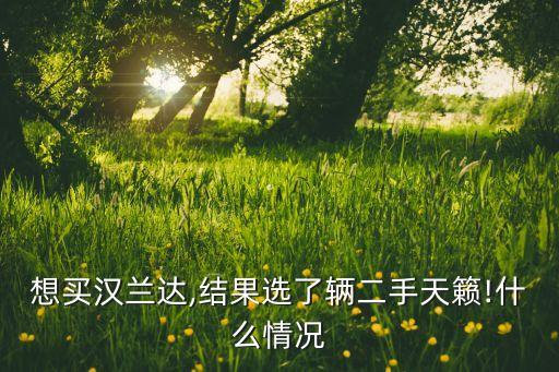 想买汉兰达,结果选了辆二手天籁!什么情况