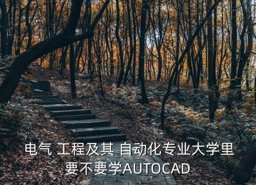  电气 工程及其 自动化专业大学里要不要学autocad