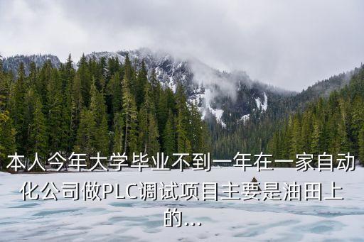 本人今年大学毕业不到一年在一家自动化公司做plc调试项目主要是油田上的...