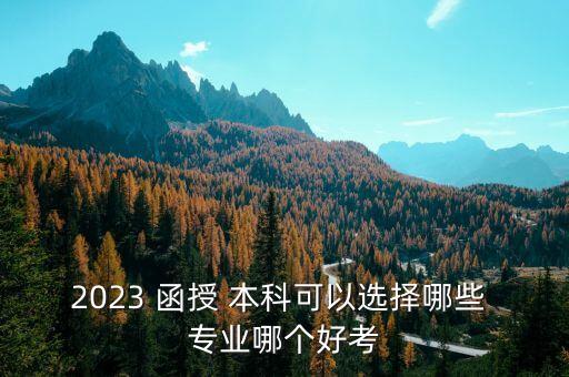 2023 函授 本科可以选择哪些 专业哪个好考