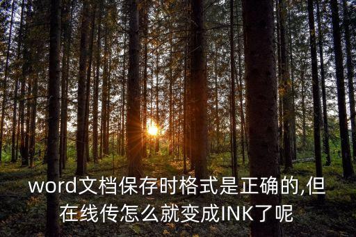 word文档保存时格式是正确的,但在线传怎么就变成ink了呢