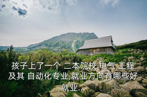 孩子上了一个 二本院校 电气 工程及其 自动化专业,就业方向有哪些好就业...