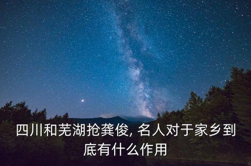 四川和芜湖抢龚俊, 名人对于家乡到底有什么作用