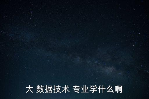 大 数据技术 专业学什么啊