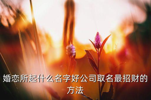 婚恋所起什么名字好公司取名最招财的方法