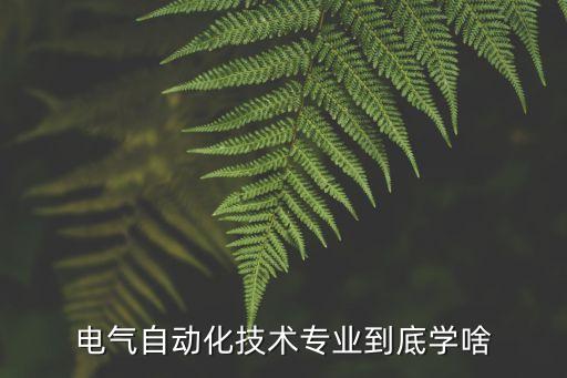 电气自动化技术专业到底学啥