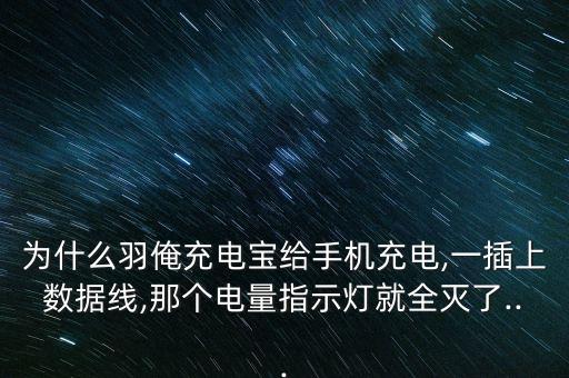 为什么羽俺充电宝给手机充电,一插上数据线,那个电量指示灯就全灭了...