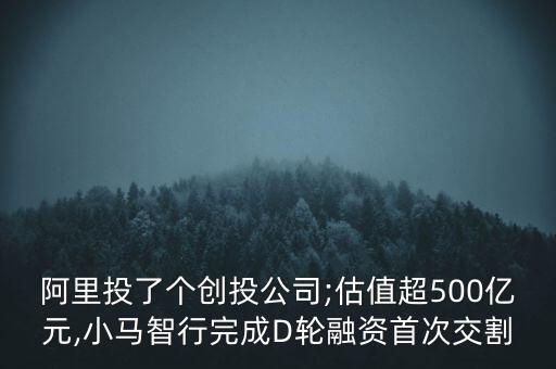 阿里投了个创投公司;估值超500亿元,小马智行完成d轮融资首次交割