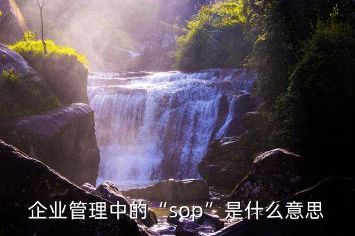 sop是什么,sop是什么?