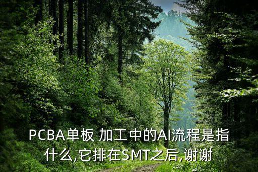 pcba单板 加工中的ai流程是指什么,它排在smt之后,谢谢