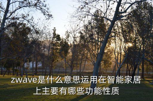 zwave是什么意思运用在智能家居上主要有哪些功能性质