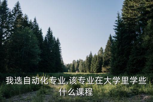 大学专业自动化类是学什么,大学自动化专业是学什么?