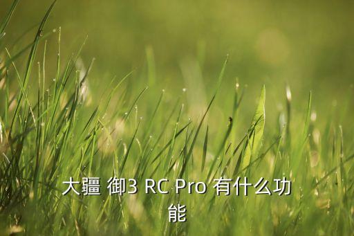 大疆 御3 rc pro 有什么功能