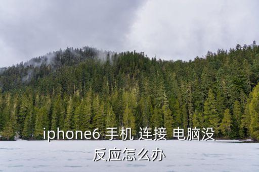 iphone6 手机 连接 电脑没反应怎么办