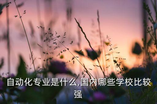 工业自动化专业哪个好,自动化专业:就业前景有什么不同?