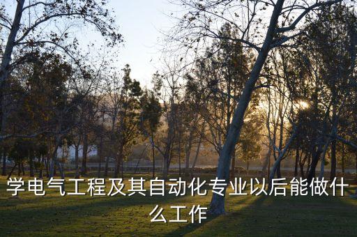 学电气工程及其自动化专业以后能做什么工作