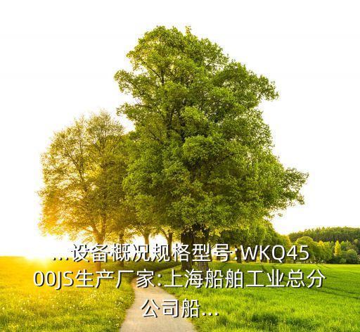 ...设备概况规格型号:wkq4500js生产厂家:上海船舶工业总分公司船...