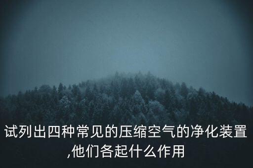 试列出四种常见的压缩空气的净化装置,他们各起什么作用