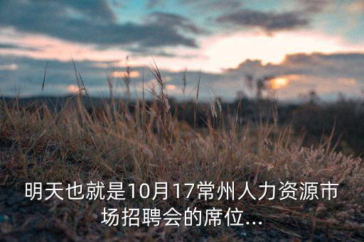 明天也就是10月17常州人力资源市场招聘会的席位…