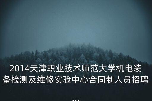 2014天津职业技术师范大学机电装备检测及维修实验中心合同制人员招聘...