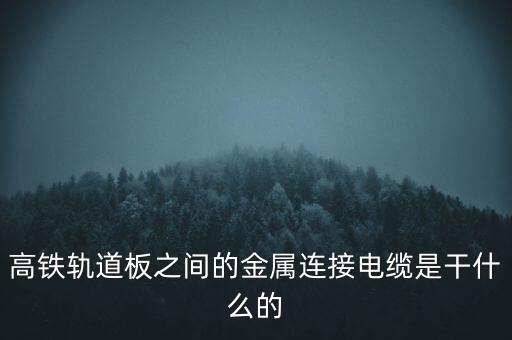 高铁轨道板之间的金属连接电缆是干什么的