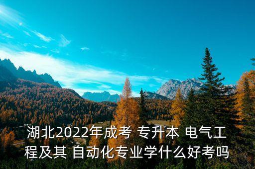 湖北2022年成考 专升本 电气工程及其 自动化专业学什么好考吗