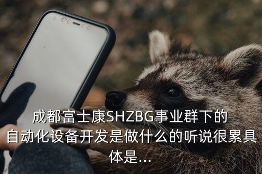  成都富士康shzbg事业群下的 自动化设备开发是做什么的听说很累具体是...