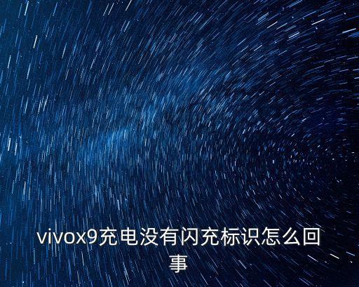 vivox9充电没有闪充标识怎么回事