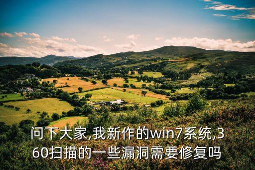 问下大家,我新作的win7系统,360扫描的一些漏洞需要修复吗