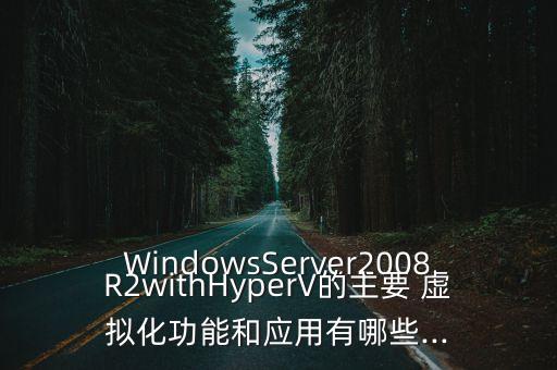 windowsserver2008r2withhyperv的主要 虚拟化功能和应用有哪些...