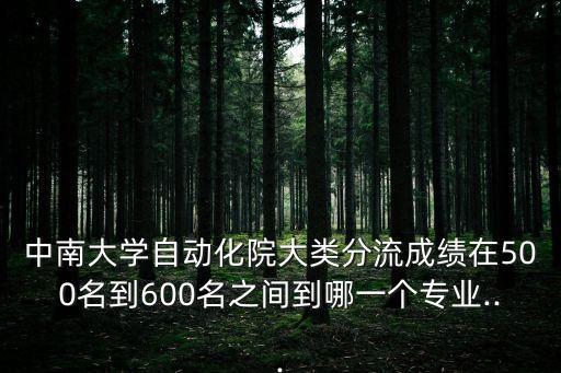 中南大学自动化院大类分流成绩在500名到600名之间到哪一个专业...