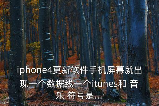 iphone4更新软件手机屏幕就出现一个数据线一个itunes和 音乐 符号是...