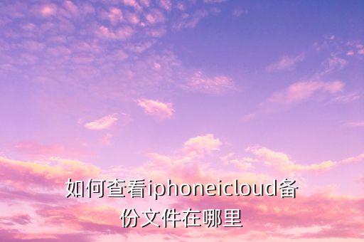 如何查看iphoneicloud备份文件在哪里