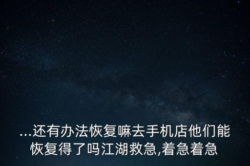 ...还有办法恢复嘛去手机店他们能恢复得了吗江湖救急,着急着急