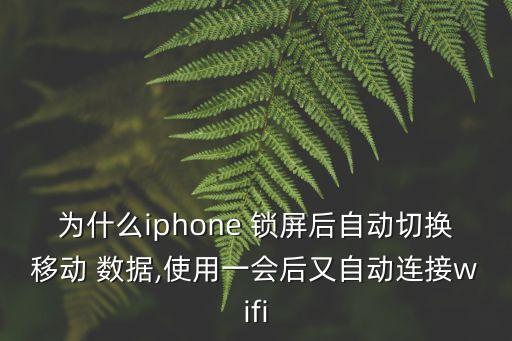 为什么iphone 锁屏后自动切换移动 数据,使用一会后又自动连接wifi