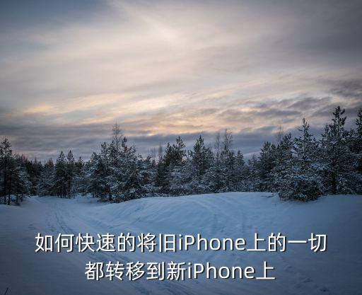 如何快速的将旧iphone上的一切都转移到新iphone上