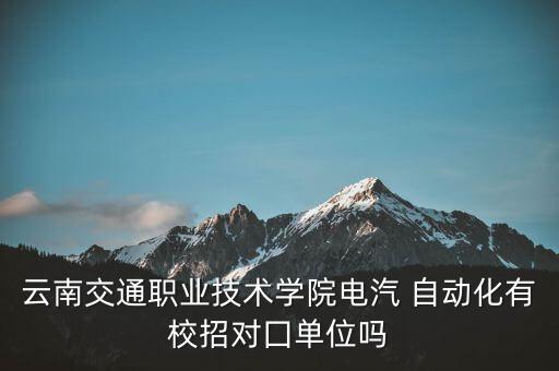 云南交通职业技术学院电汽 自动化有校招对囗单位吗