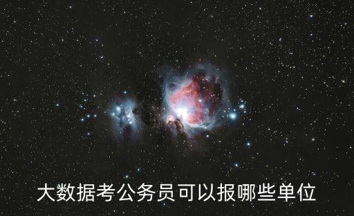 大数据考公务员可以报哪些单位