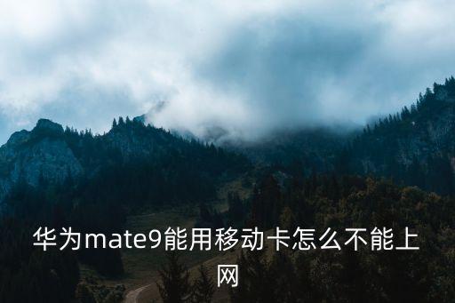 华为mate9能用移动卡怎么不能上网