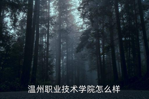 温州职业技术学院怎么样