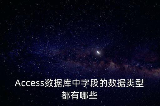 access数据库中字段的数据类型都有哪些