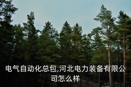 河北电气自动化总包,河北电力装备有限公司怎么样?