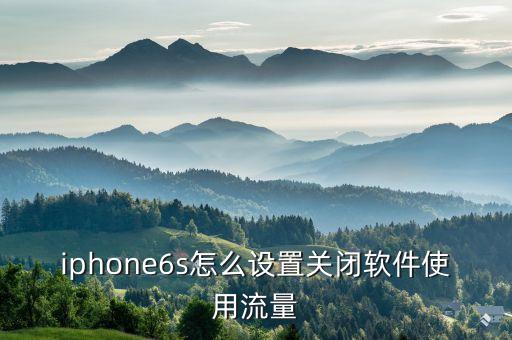 iphone6s怎么设置关闭软件使用流量