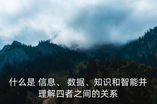 什么是 信息、 数据、知识和智能并理解四者之间的关系